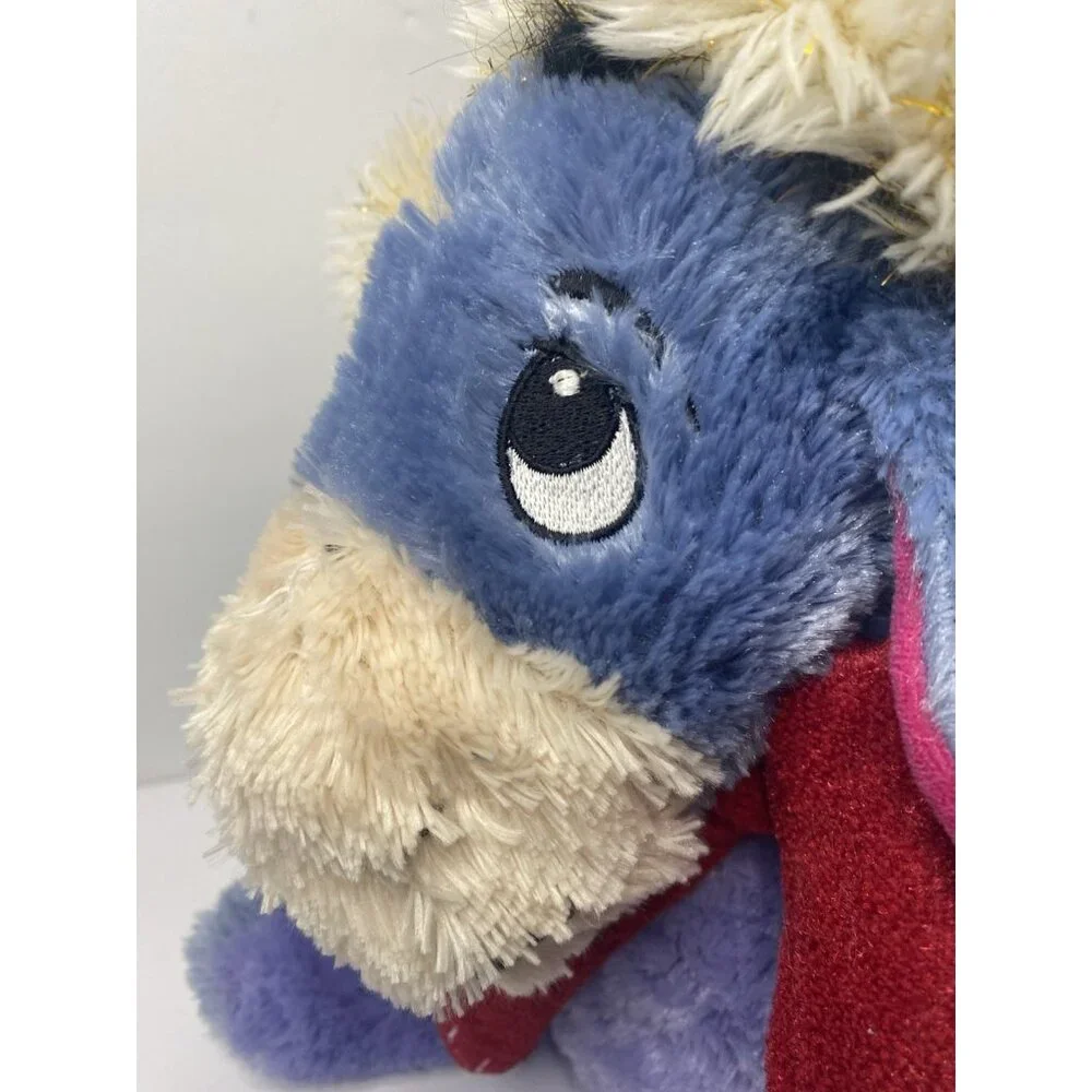 Disney‎ Store Eeyore Christmas Sparkle Hat Scarf Stuffed Animal Plush 14” W/ Tag